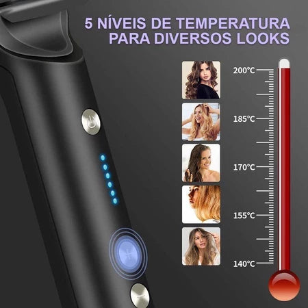 Escova Alisadora Bivolt 5 em 1 – Alisa, Hidrata, Modela, Alinha e Anti-Frizz