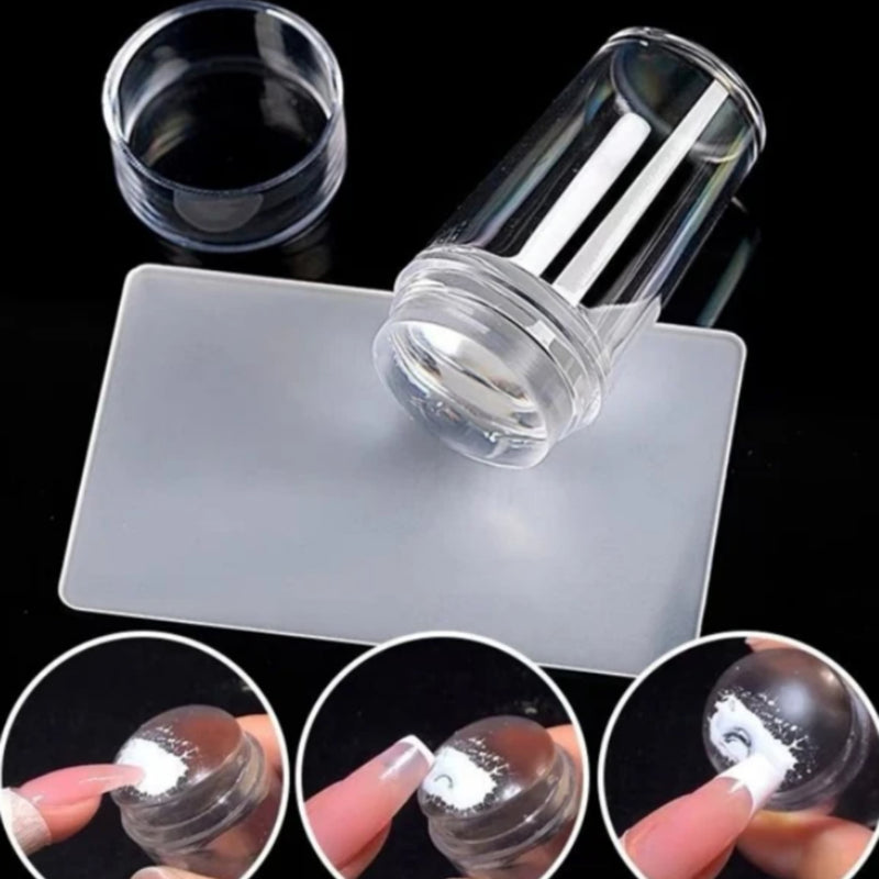 Carimbo de Unha de Silicone Transparente Nailart para Francesinha - Kits com 10 ou 20 Unidades