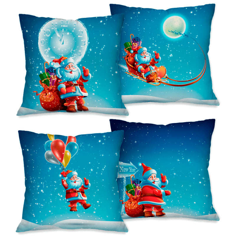 Kit com 4 capas para almofadas decorativas de Natal