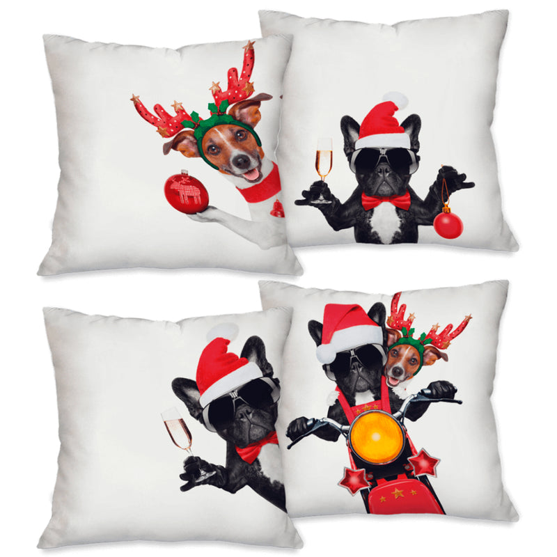 Kit com 4 capas para almofadas decorativas de Natal