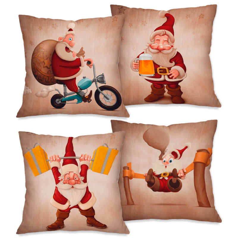 Kit com 4 capas para almofadas decorativas de Natal